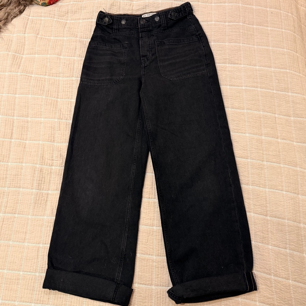 We The Free by Free People Black High Rise Wide Leg Jeans – 25